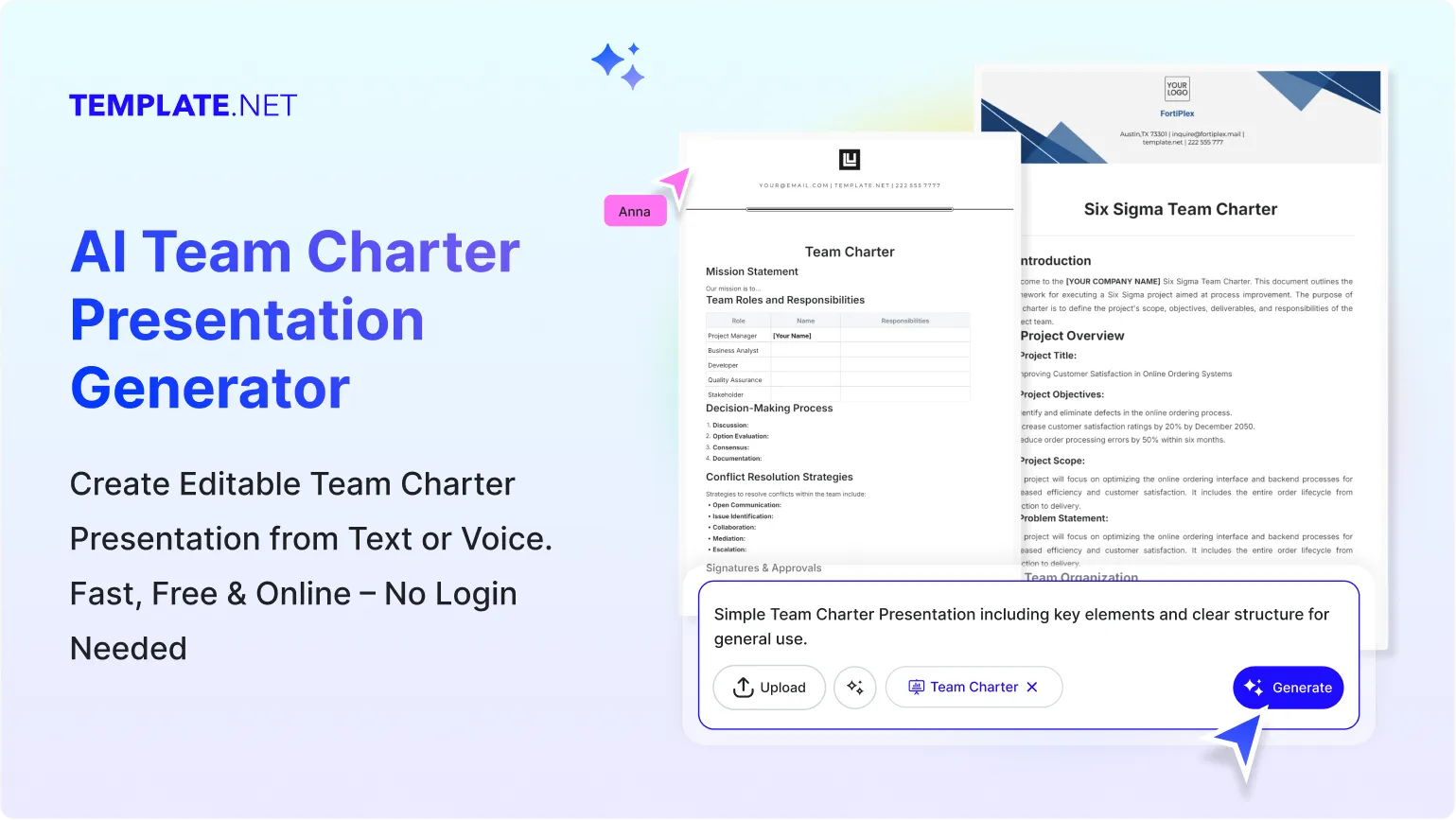 Free AI Team Charter Presentation Generator, Free AI Presentation Maker Online [ No Signup ]